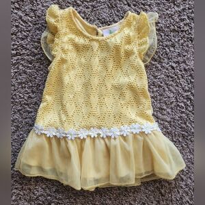 Vintage Duck Duck Goose Yellow Floral Dress, Size 24m